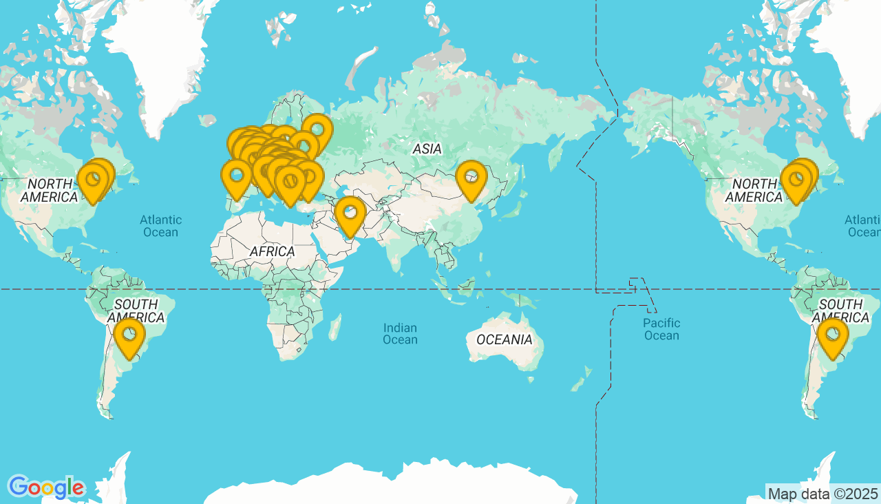 Map of embassy locations